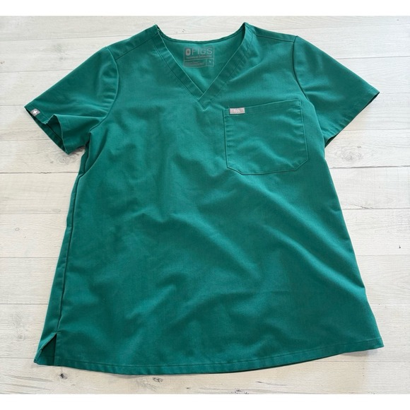 Figs scrub set pants and matching top hunter green womens size medium - Picture 2 of 11